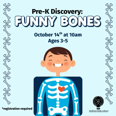 A smiling kid behind an x-ray that shows his skeleton/bones and heart. 