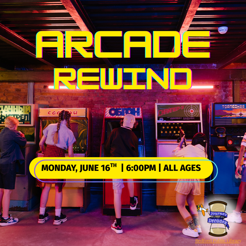A picture of people playing on 5 arcade machines